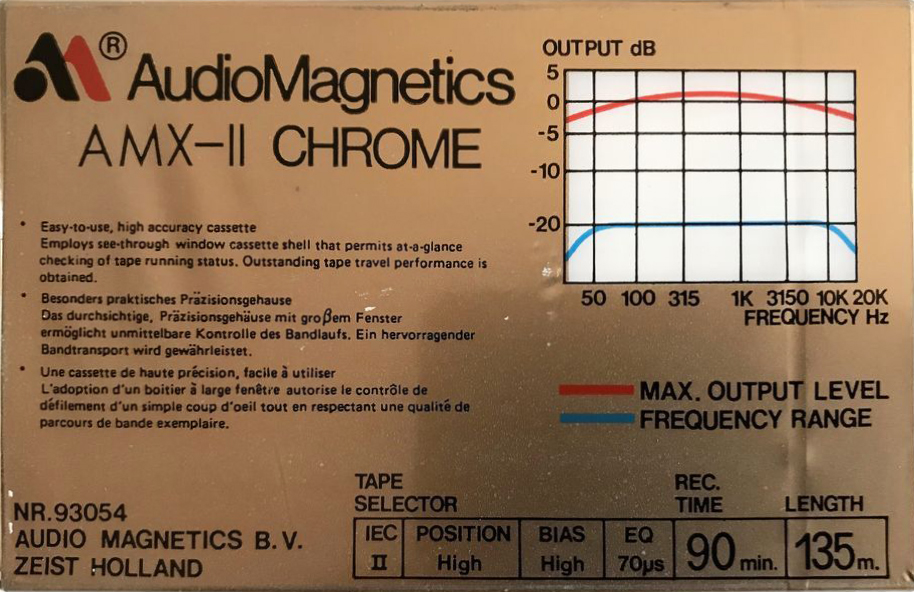 Compact Cassette Audio Magnetics AMX-II 90 Type II Chrome Europe
