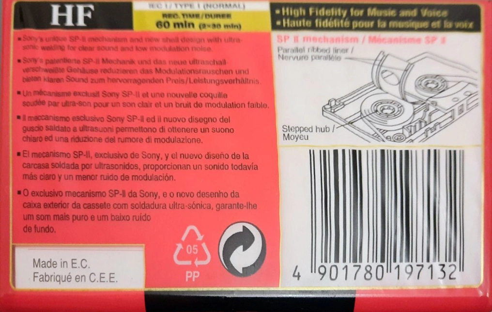 Compact Cassette Sony HF 60 Type I Normal 2001 Europe