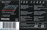 Compact Cassette Philips FSX 60 Type I Normal 1987 Europe