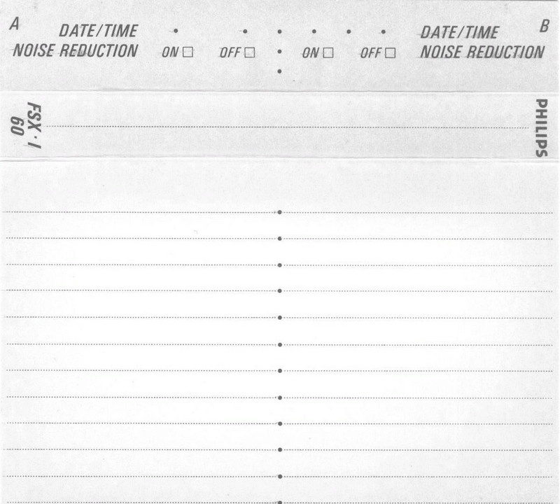 Compact Cassette Philips FSX 60 Type I Normal 1987 Europe