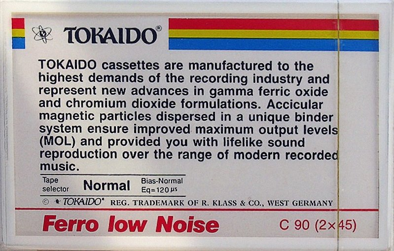 Compact Cassette Tokaido Ferro Low Noise 90 Type I Normal 1990 Europe