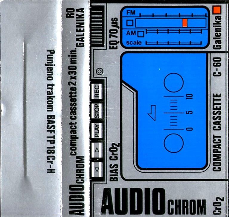 Compact Cassette Galenika 60 Type II Chrome Yugoslavia