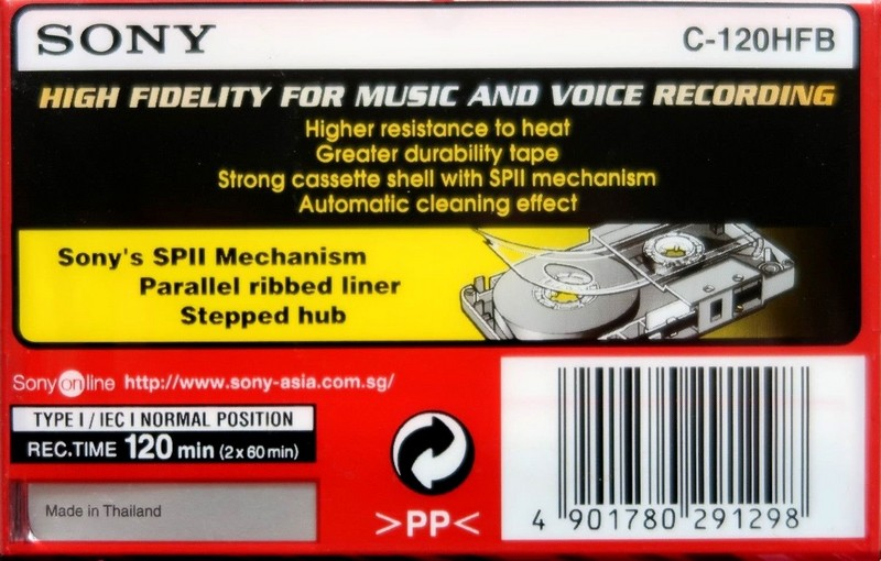 Compact Cassette Sony HF 120 "C-120HFB" Type I Normal 1999 Europe