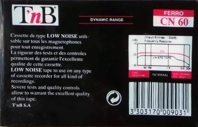 Compact Cassette TnB CN 60 Type I Normal 1990 Europe