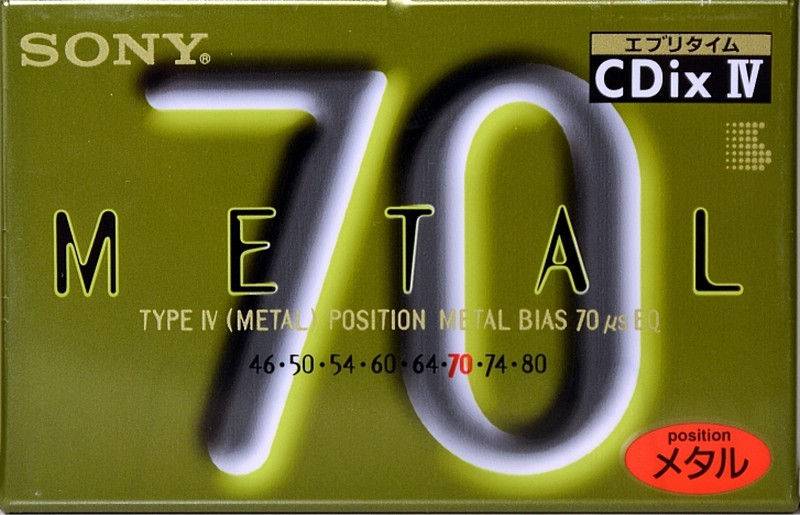 Compact Cassette Sony CDix IV 70 "C-70CDX4C" Type IV Metal 1995 Japan