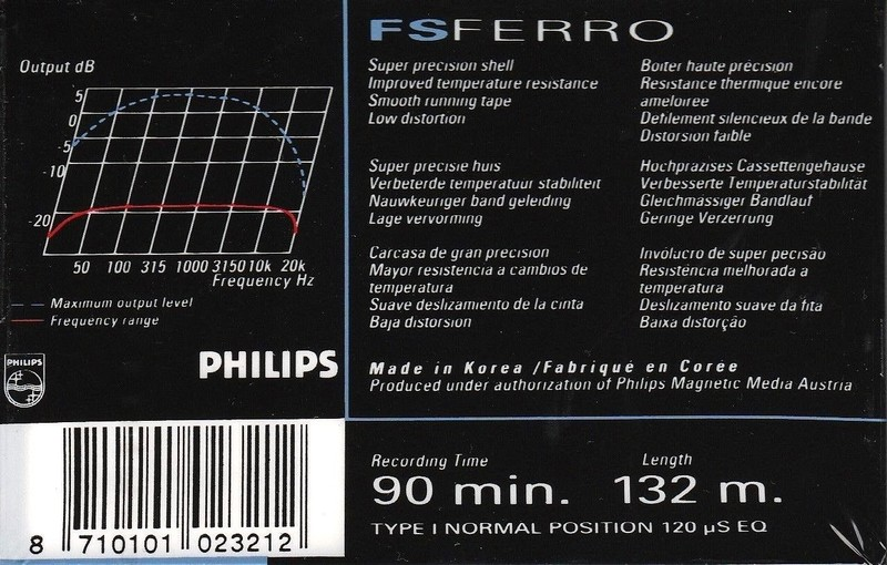 Compact Cassette Philips FS 90 Type I Normal 1989 Europe