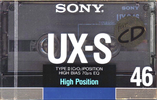 Compact Cassette Sony UX-S 46 Type II Chrome 1988 Japan