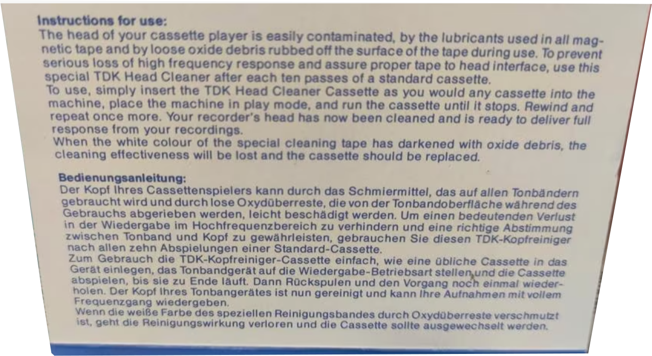 Compact Cassette Volvo Cleaning Cassette Sweden