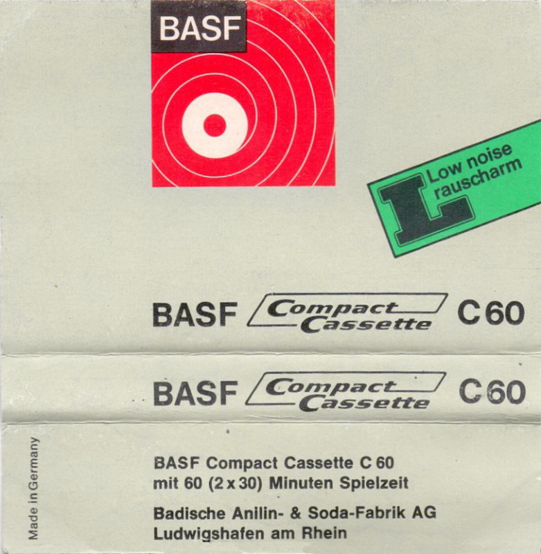 Compact Cassette BASF 60 Type I Normal 1969 Germany