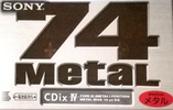 Compact Cassette Sony CDix IV 74 "C-74CDX4E" Type IV Metal 1997 Japan