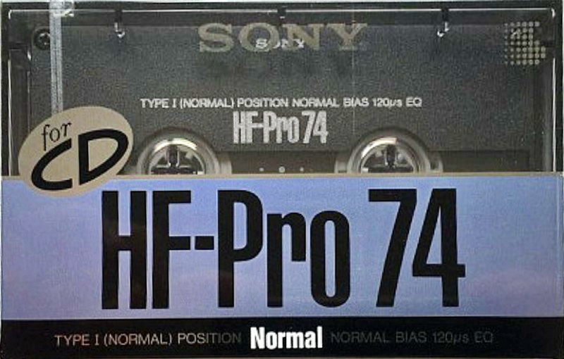 Compact Cassette Sony HF-Pro 74 "HF-PRO74B" Type I Normal 1989 Japan