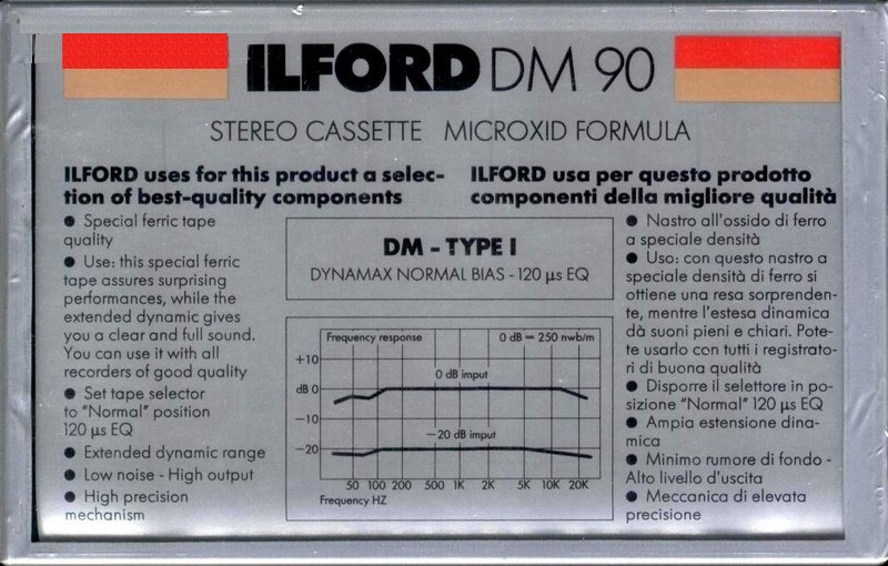 Compact Cassette Ilford DM 90 "Dynamax" Type I Normal 1988 Europe