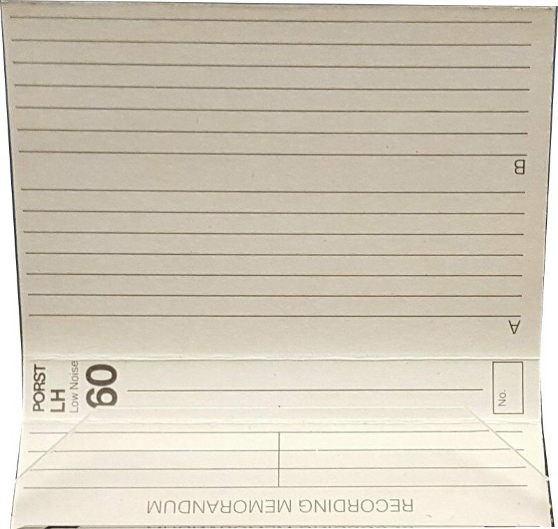 Compact Cassette Porst 60 Type I Normal 1977 Germany