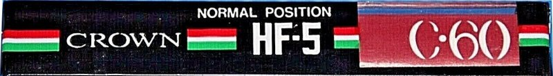 Compact Cassette Crown / Crown Radio Corporation HF-5 60 Type I Normal Europe