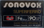Compact Cassette Sonovox 90 "super ferro dinamic I" Type I Normal 1981 Portugal