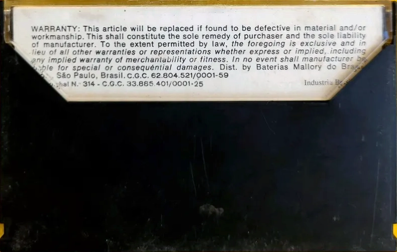 Compact Cassette Mallory 60 "White" Type I Normal 1982 Latin America