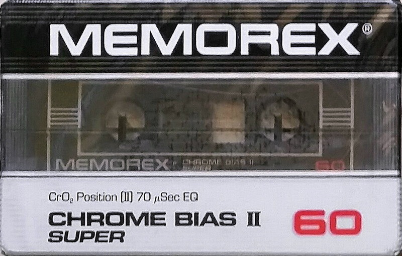 Compact Cassette Memorex Chrome Bias II Super 60 Type II Chrome 1985 USA
