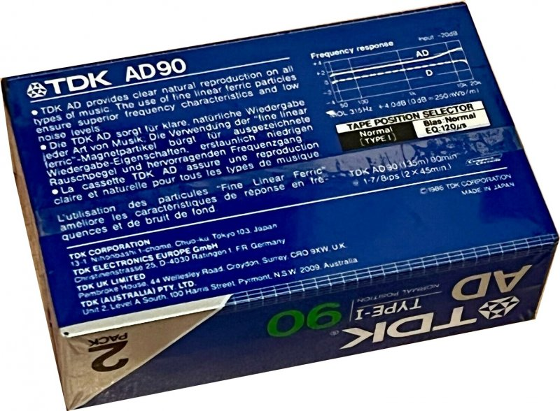 2 pack TDK AD 90 Type I Normal 1985 Australia, Europe