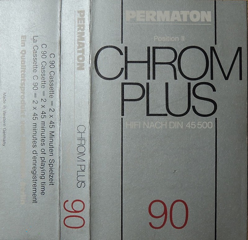 Compact Cassette Permaton Chrom Plus 90 Type II Chrome 1977 Germany