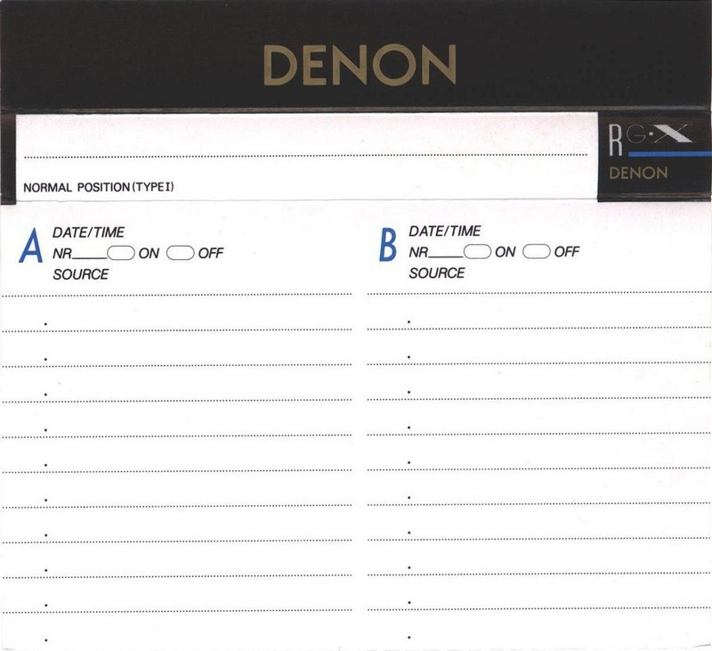 Compact Cassette Denon RG-X 50 Type I Normal 1990 Japan