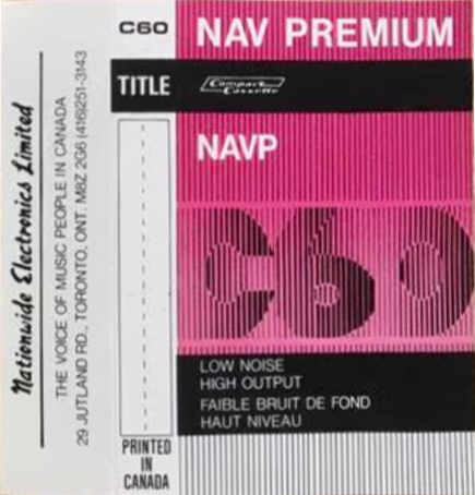 Compact Cassette NAVP 60 "Premium" Type I Normal 1988 Canada