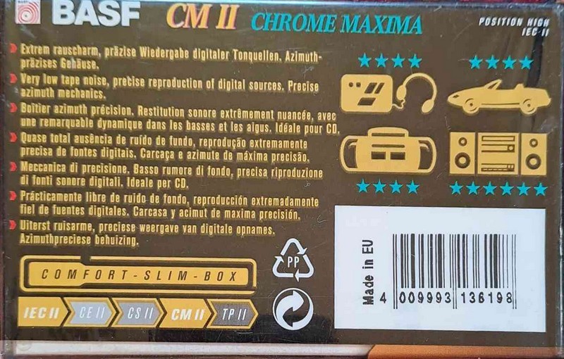 Compact Cassette BASF CM II Chrome Maxima 90 Type II Chrome 1995 Europe