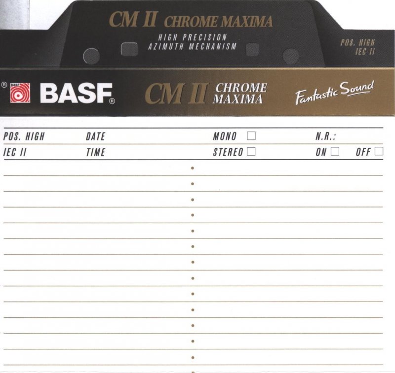 Compact Cassette BASF CM II Chrome Maxima 90 Type II Chrome 1995 Europe