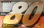 2 pack Sony CDix II 80 "2C-80CDX2E" Type II Chrome 1997 Japan