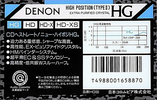 Compact Cassette Denon HG 50 Type II Chrome 1990 Japan