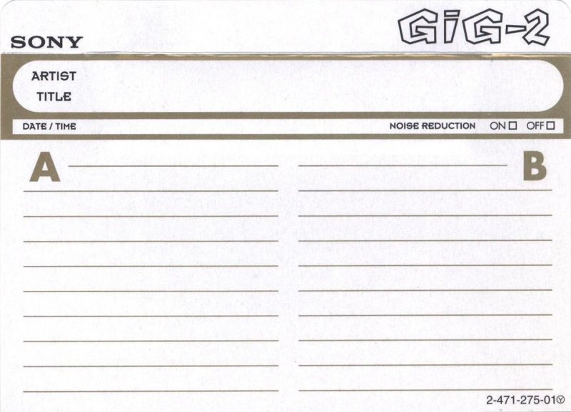 Compact Cassette Sony GIG-2 46 "C-46GIG2A" Type II Chrome 1996 Japan