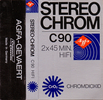 Compact Cassette AGFA Stereochrom 90 Type II Chrome 1972 Europe