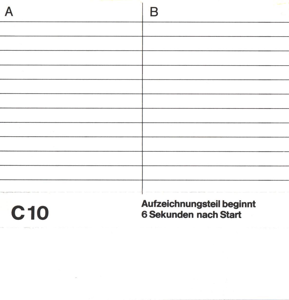 Compact Cassette Disky 10 "60872" Computer Cassette Europe