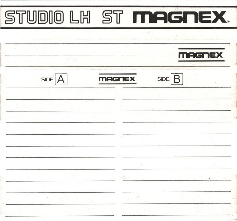 Compact Cassette Magnex Studio LH 10 "ST" Type I Normal 1984 Europe