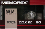 Compact Cassette Memorex CDX IV 90 Type IV Metal 1989 Canada, USA