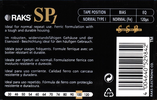 Compact Cassette RAKS SP 1 100 Type I Normal 1998 Europe