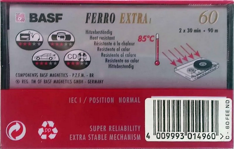 Compact Cassette BASF Ferro Extra I 60 Type I Normal 1994 Europe