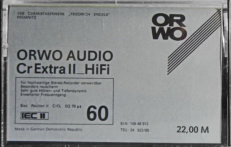 Compact Cassette ORWO Cr Extra II 60 Type II Chrome East Germany