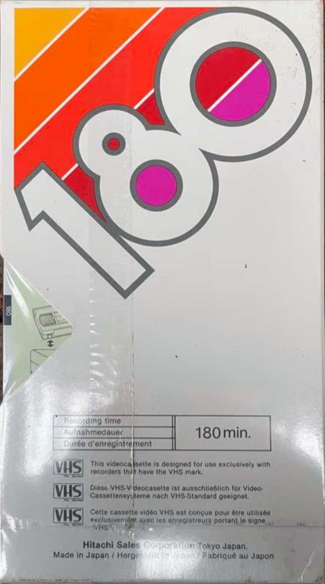 VHS, Video Home System Hitachi 180 Type I Normal Europe