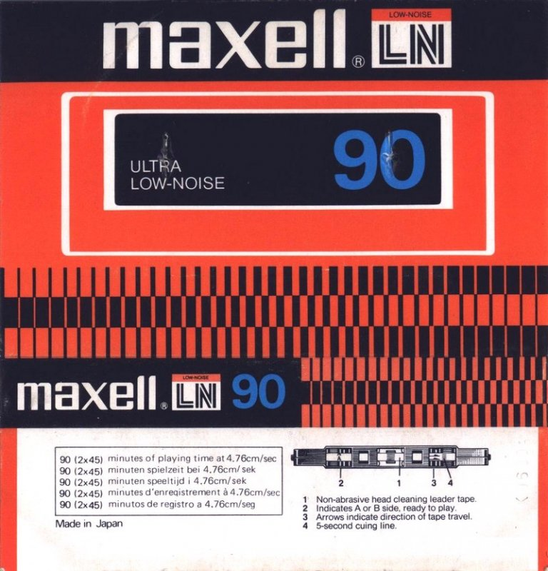 Compact Cassette Maxell LN 90 Type I Normal 1977 Europe