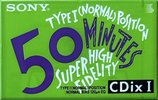 Compact Cassette Sony CDix I 50 "CDIX1 50N" Type I Normal 1990 Japan