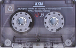 Compact Cassette AXIA A1 10 "A1S 10 Slim" Type I Normal 1991 Japan