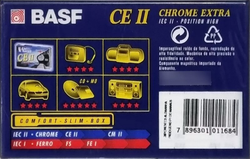 Compact Cassette BASF CE II Chrome Extra 60 Type II Chrome 1997 Brazil