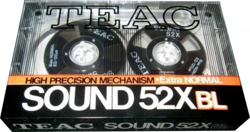 Compact Cassette Teac SOUND 52X 52 "52XBL" Type I Normal 1986 USA