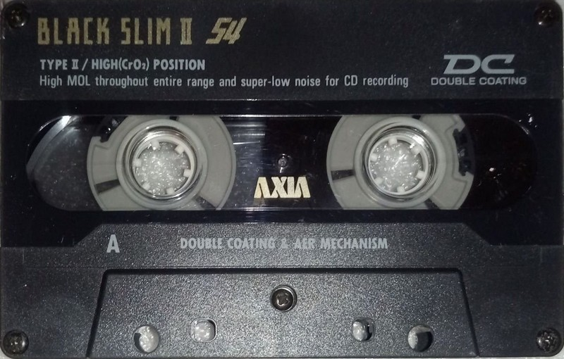 Compact Cassette AXIA Black Slim II 54 "BLACK2 S 54" Type II Chrome 1991 Japan