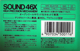 Compact Cassette Teac SOUND 46X 46 "46XGr" Type I Normal 1986 Japan