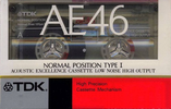 Compact Cassette TDK AE 46 "AE-46K" Type I Normal 1989 Japan