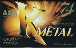 Compact Cassette AXIA K Metal 74 "KMB 74" Type IV Metal 1995 Japan