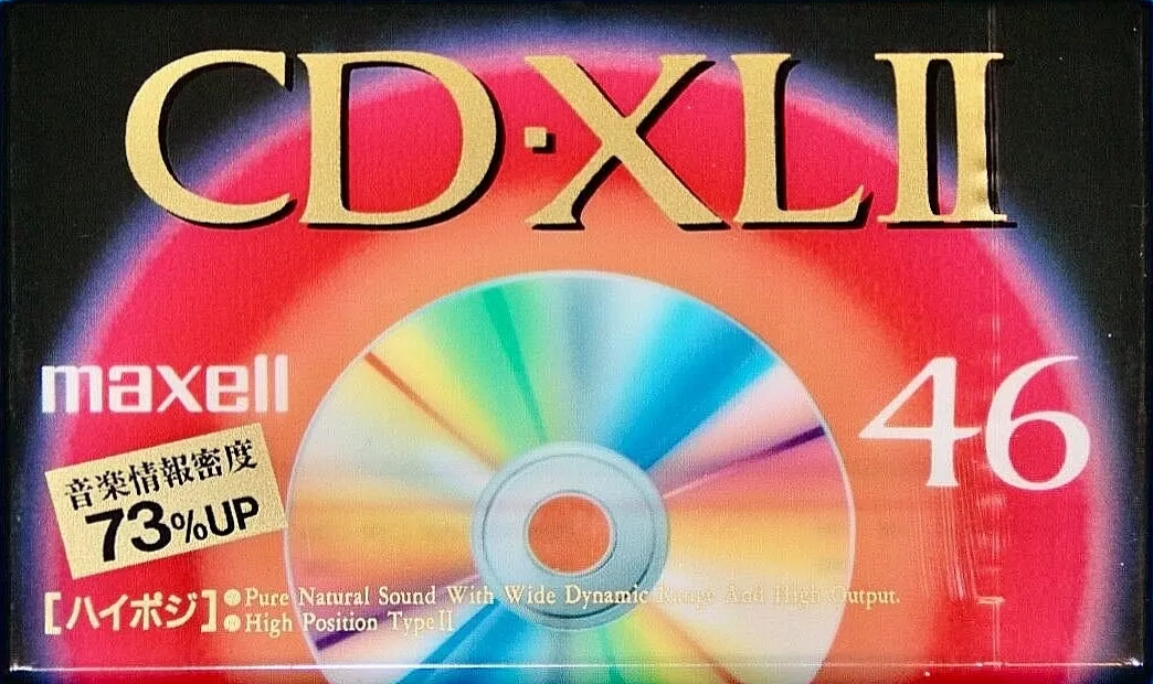 Compact Cassette Maxell CD-XL 46 "CDXL2-46" Type II Chrome 1992 Japan