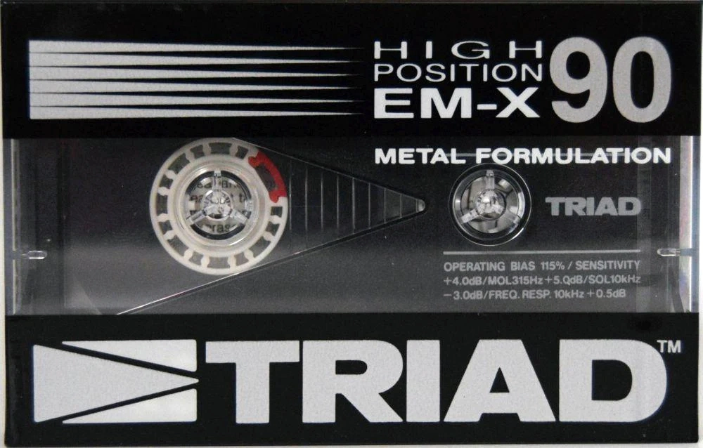 Compact Cassette Triad EM-X 90 Type II Chrome 1986 North America