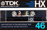 Compact Cassette TDK HX 46 Type II Chrome 1984 Japan